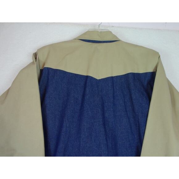 LAPCO Shirt Shacket Men's Large Vintage 90s Pearl Snap Duck Canvas USA Sz‎ 17.5 - Picture 7 of 9